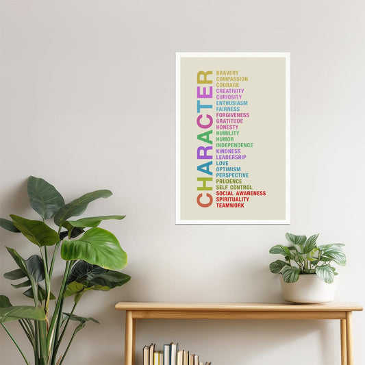 Character | Bravery, Compassion, Courage and Creativity Motivational Poster