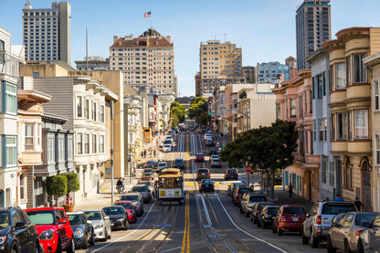 San Francisco Cable Car Poster | California Street Photography | Cityscape Wall Art