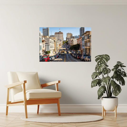 San Francisco Cable Car Poster | California Street Photography | Cityscape Wall Art