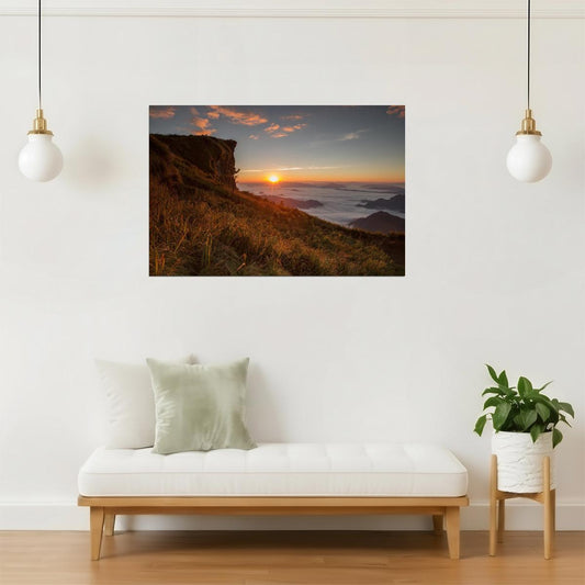 Mountain Sunrise Landscape Poster | Nature Photography | Scenic Wall Art