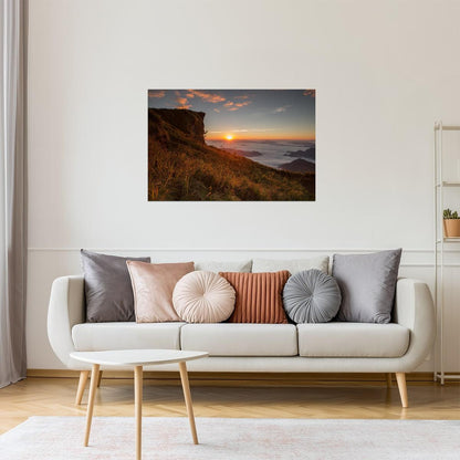 Mountain Sunrise Landscape Poster | Nature Photography | Scenic Wall Art