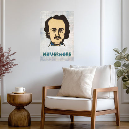 Edgar Allan Poe The Raven Quote | Nevermore Literary Poster | Gothic Wall Art - Type & Quotes Poster