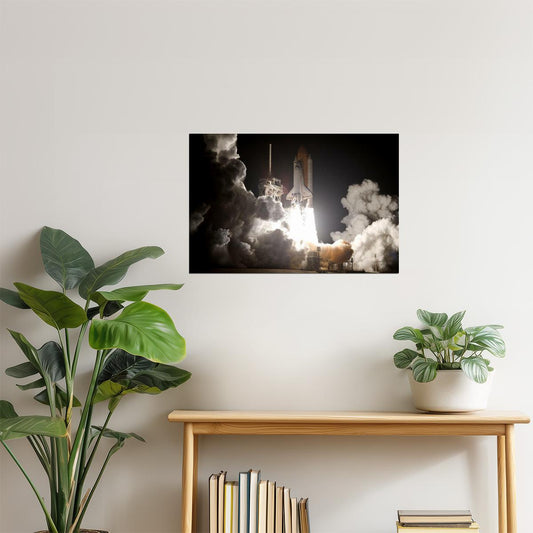 Space Shuttle Discovery Launch Poster | NASA Photography | Space Exploration Wall Art