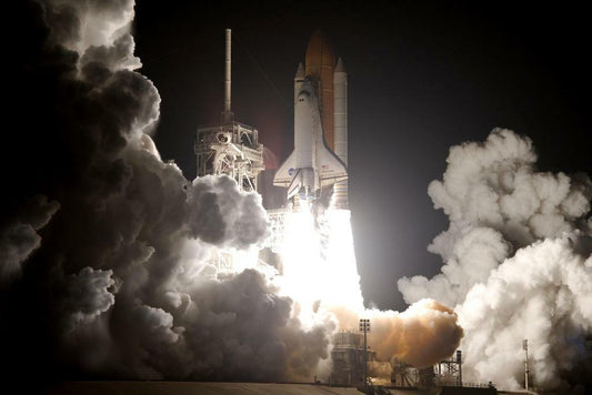 Space Shuttle Discovery Launch Poster | NASA Photography | Space Exploration Wall Art