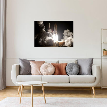 Space Shuttle Discovery Launch Poster | NASA Photography | Space Exploration Wall Art