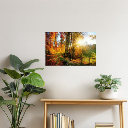 Panoramic Autumn Forest Poster | Landscape Photography | Nature Wall Art