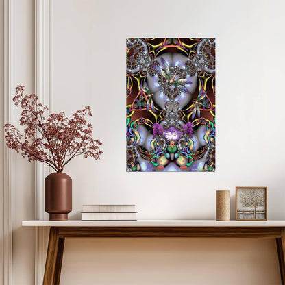 Psychedelic Dragonfly Mandala | Abstract Fractal Art | Colorful Trippy Poster - Graphic & Art Poster