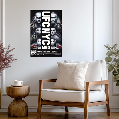UFC 205 Alvarez vs McGregor | MMA Fight Poster | Sports Event Wall Art