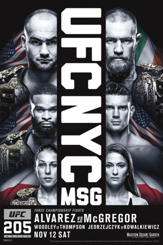 UFC 205 Alvarez vs McGregor | MMA Fight Poster | Sports Event Wall Art