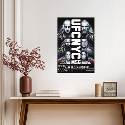 UFC 205 Alvarez vs McGregor | MMA Fight Poster | Sports Event Wall Art