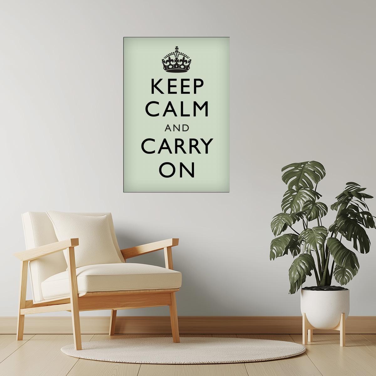 Keep Calm and Carry On | Classic Motivational Poster (Mint)