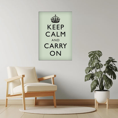 Keep Calm and Carry On | Classic Motivational Poster (Mint)