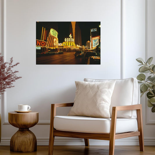 Fremont Street Neon Signs at Night | Las Vegas Photography | Vintage Vegas Poster - Photography Poster