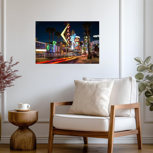 Downtown Las Vegas Neon Signs Photo | Fremont Street Experience | City Nightscape Poster - Photography Poster