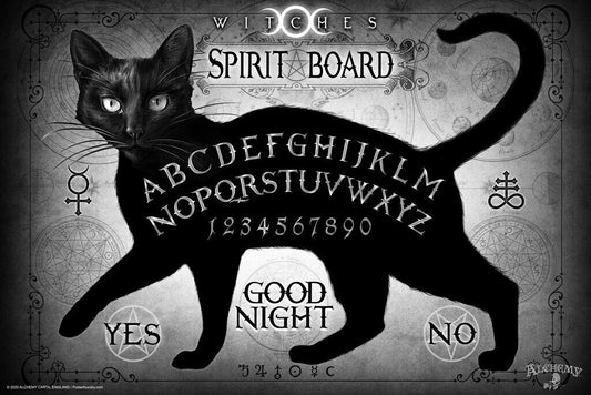 Black Cat Witches Spirit Board | Alchemy of England Gothic Art | Ouija Poster - Graphic & Art Poster