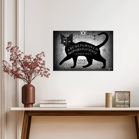 Black Cat Witches Spirit Board | Alchemy of England Gothic Art | Ouija Poster - Graphic & Art Poster