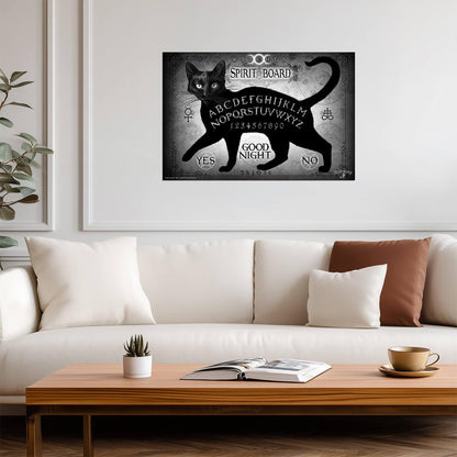 Black Cat Witches Spirit Board | Alchemy of England Gothic Art | Ouija Poster - Graphic & Art Poster