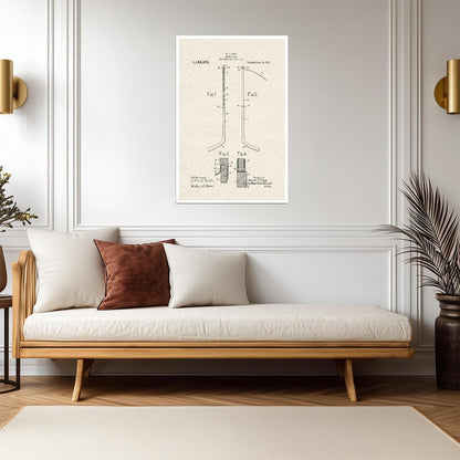 Hockey Stick Patent Print | 1915 Diagram Poster | Vintage Sports Blueprint - Vintage & Retro Poster