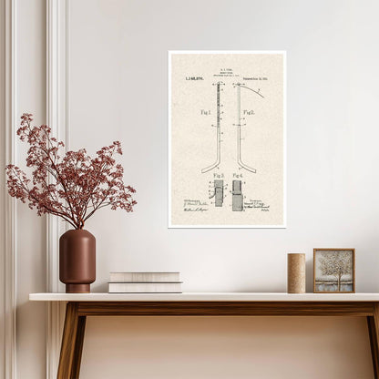 Hockey Stick Patent Print | 1915 Diagram Poster | Vintage Sports Blueprint - Vintage & Retro Poster
