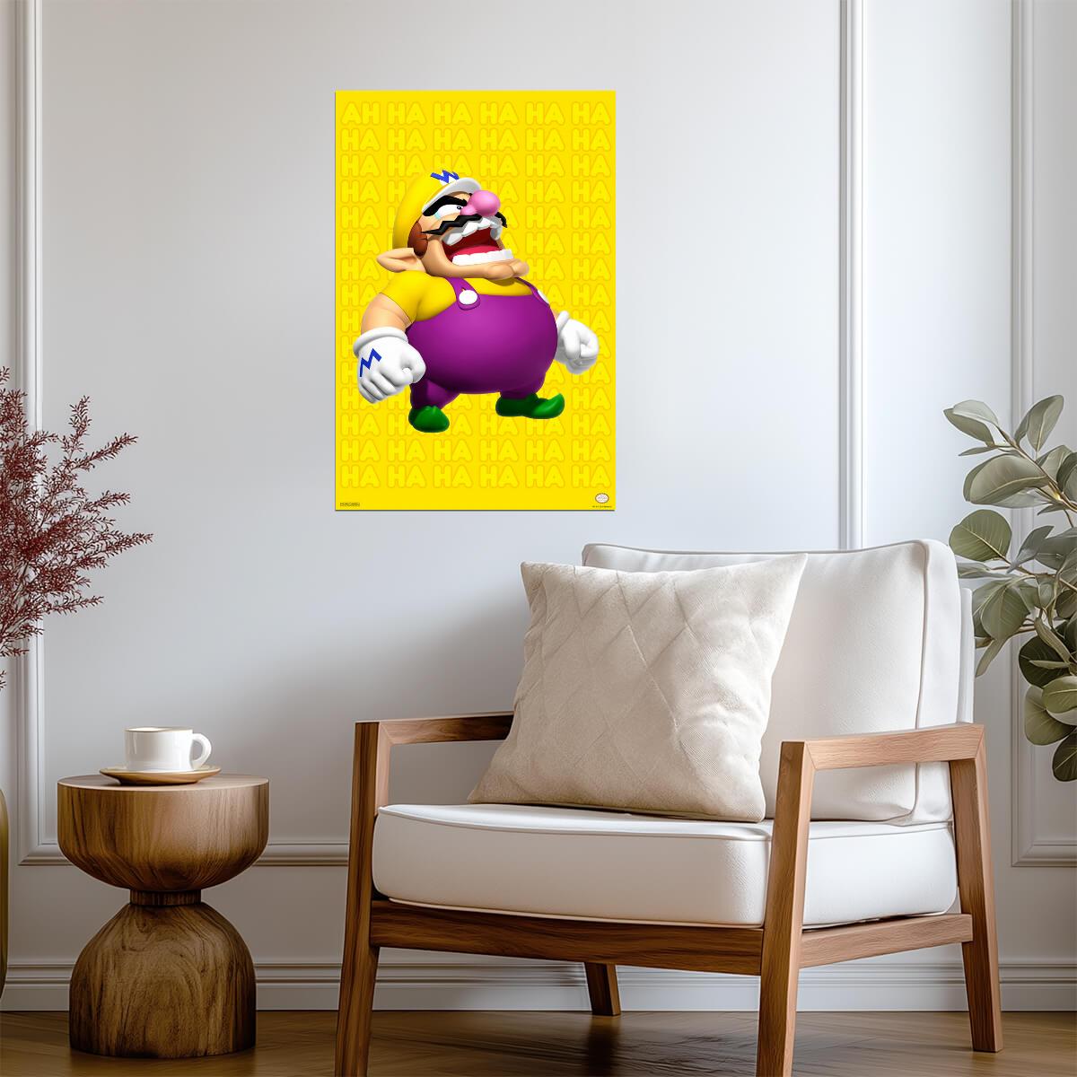 Super Mario Wario Laughing | Nintendo Character Poster | Retro Gaming Wall Art - Video Games Poster