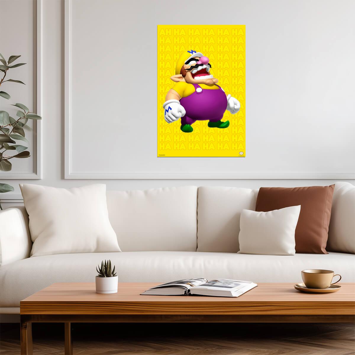Super Mario Wario Laughing | Nintendo Character Poster | Retro Gaming Wall Art - Video Games Poster