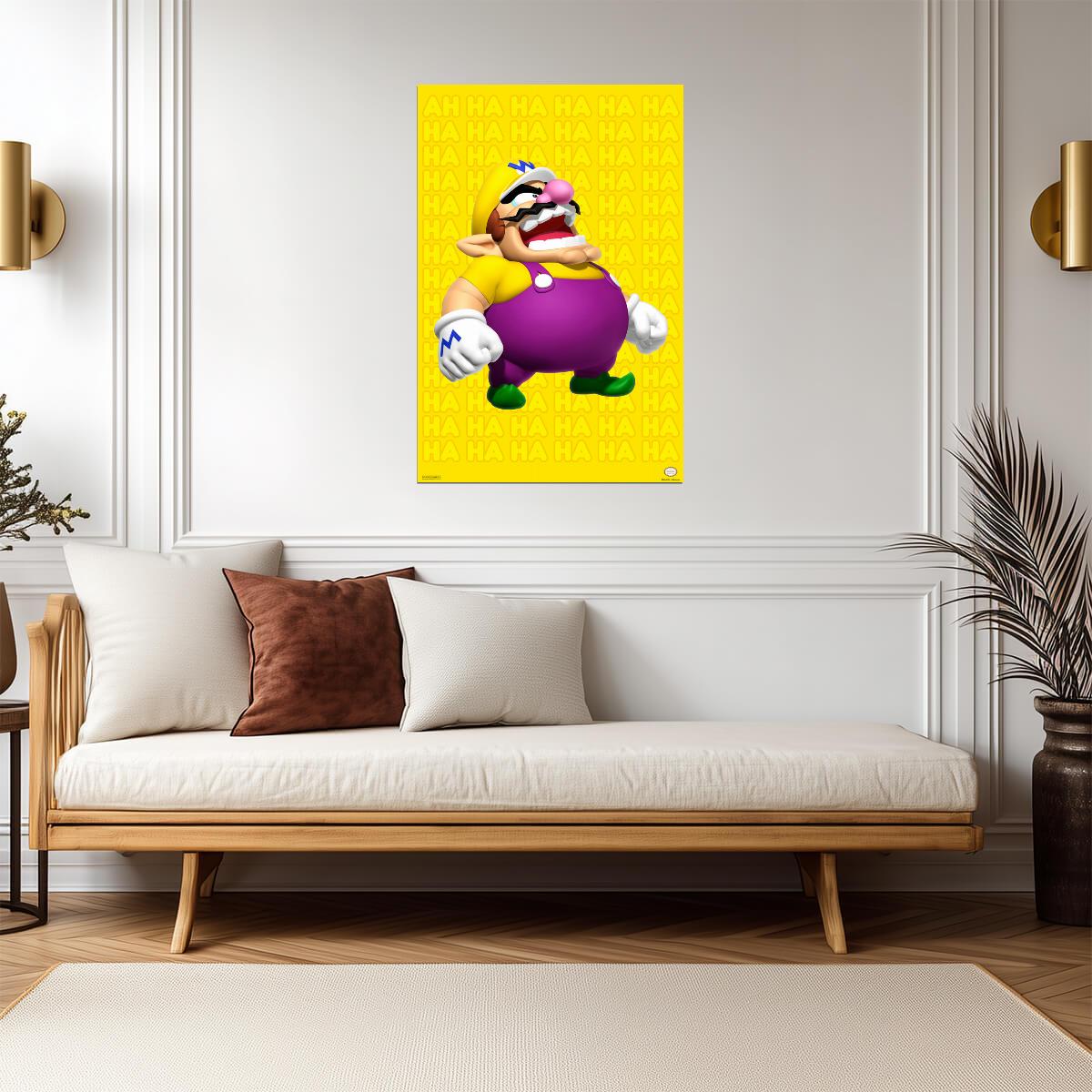 Super Mario Wario Laughing | Nintendo Character Poster | Retro Gaming Wall Art - Video Games Poster