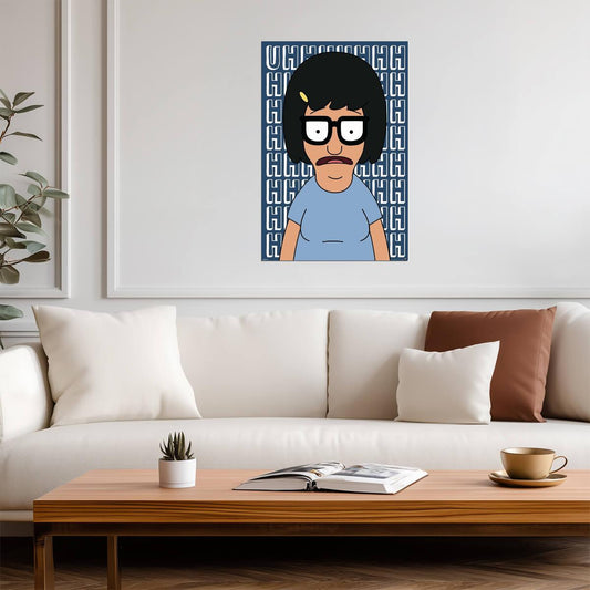 Bob's Burgers Tina Belcher Portrait | Uhhh Background Pattern | Animated TV Show Poster - Movies & TV Poster