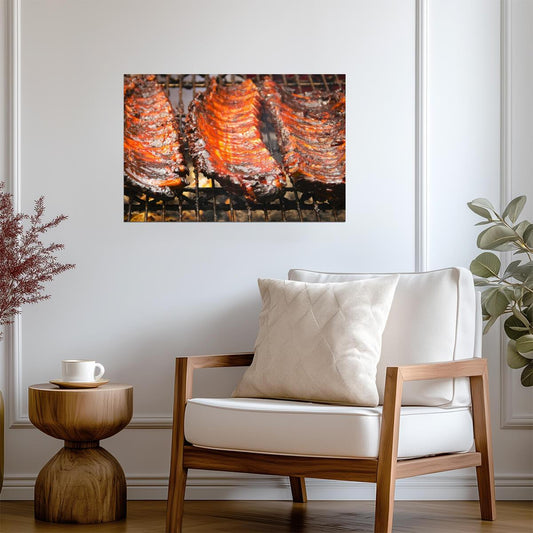 Barbecued Spareribs Photograph | BBQ Pit Wall Art | Food & Drink Poster - Photography Poster