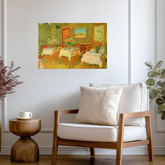 Vincent Van Gogh "Interior of a Restaurant" | Post-Impressionist Art | Classic Painting Poster - Graphic & Art Poster