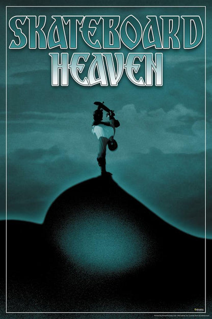 "Skateboard Heaven" | Funny Skateboarding Sign | Skater Room Decor Poster - Type & Quotes Poster