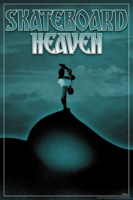 "Skateboard Heaven" | Funny Skateboarding Sign | Skater Room Decor Poster - Type & Quotes Poster
