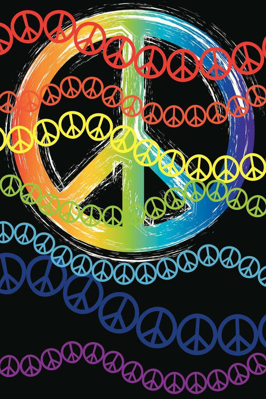 Colorful Peace Symbol | Abstract Hippie Art | Psychedelic Rainbow Poster - Graphic & Art Poster