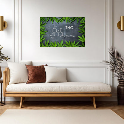 THC Marijuana Molecule | "The Happy Molecule" | Funny Science Poster - Type & Quotes Poster