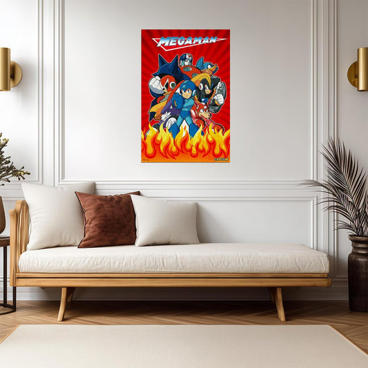 Mega Man Fire Storm | Video Game Poster | Classic Gaming Wall Art