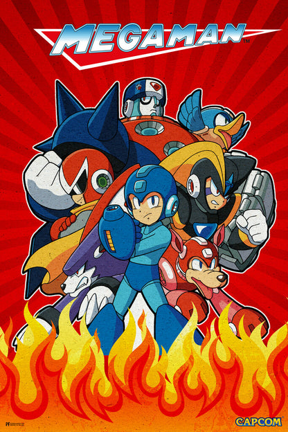 Mega Man Fire Storm | Video Game Poster | Classic Gaming Wall Art