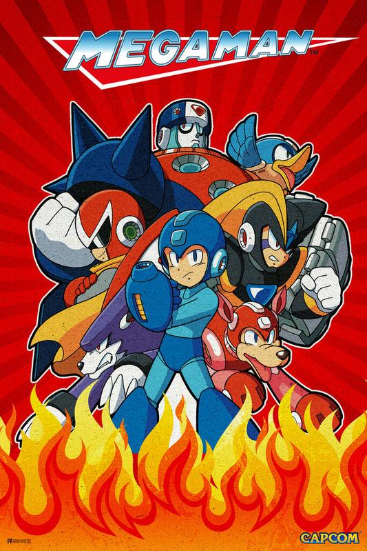 Mega Man Fire Storm | Video Game Poster | Classic Gaming Wall Art