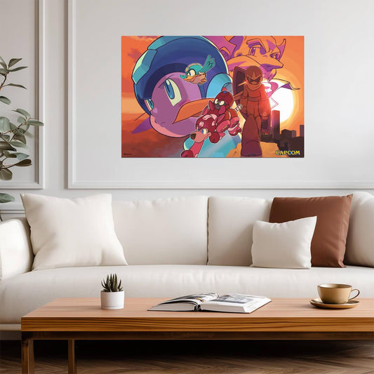 Mega Man Classic Pose | Art Print | Retro Gaming Wall Art
