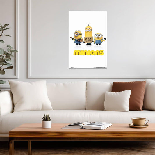 Minions | "I'm With Stupid" One Sheet Poster | Animated Movie Art - Movies & TV Poster