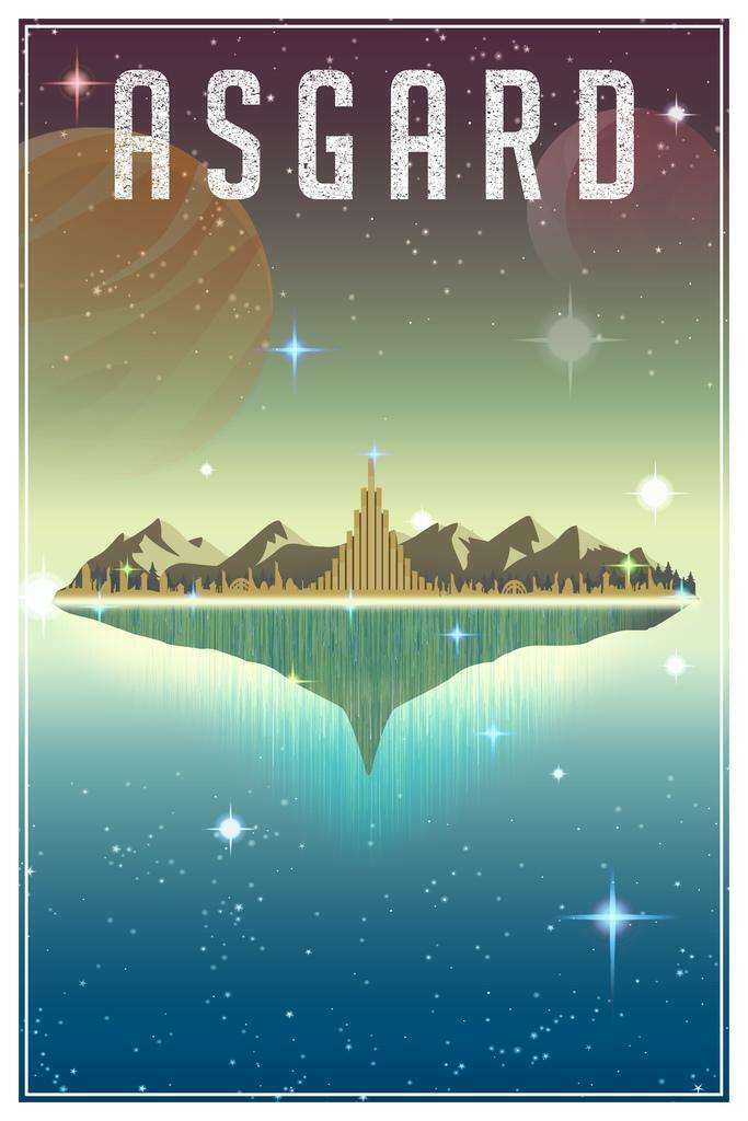 Asgard Realm of the Gods | Comics Fantasy Travel Poster | Thor Wall Art - Movies & TV Poster