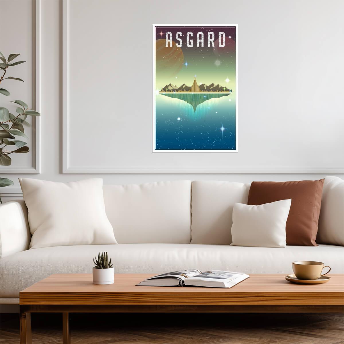 Asgard Realm of the Gods | Comics Fantasy Travel Poster | Thor Wall Art - Movies & TV Poster