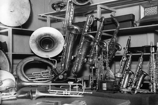 Vintage Musical Instruments | Black and White Music Decor | Orchestra Wall Art Poster - Music Poster