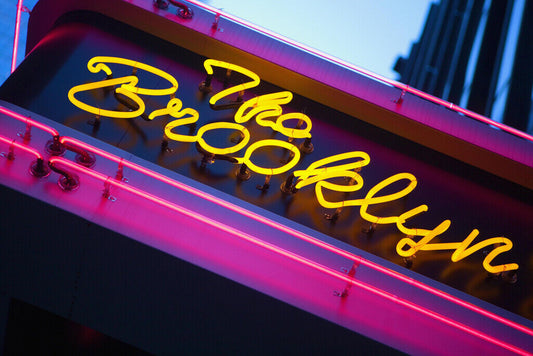  Brooklyn Neon Sign Photo | New York City Lights | Urban Photography Poster - Type & Quotes Poster