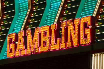 "Gambling" Neon Sign Photo | Las Vegas Nevada | City Nightscape Poster - Type & Quotes Poster