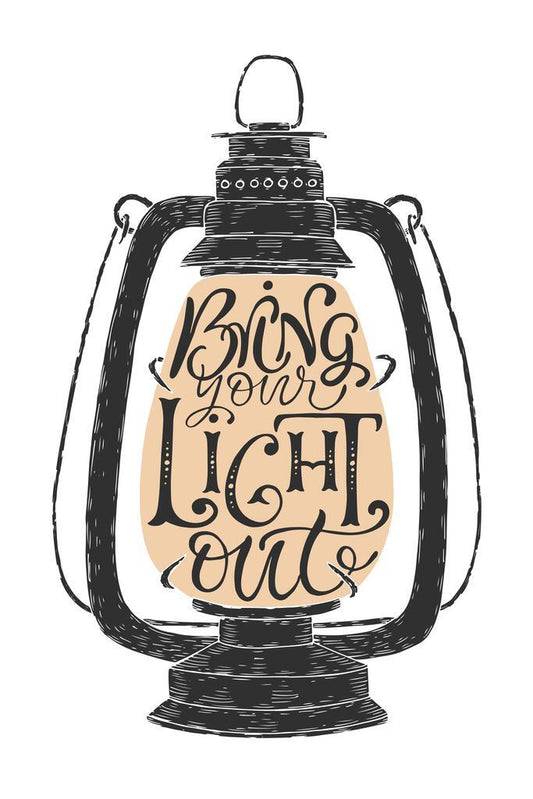 Bring Your Light Out | Vintage Lantern Motivational Poster