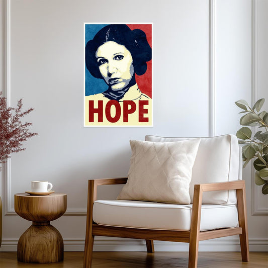 Princess Leia "Hope" Parody | Star Wars Propaganda Style | Sci-Fi Fan Art Poster - Movies & TV Poster