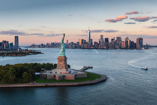Statue of Liberty at Sunset | New York City Harbor Photography | Landmark Poster - Photography Poster