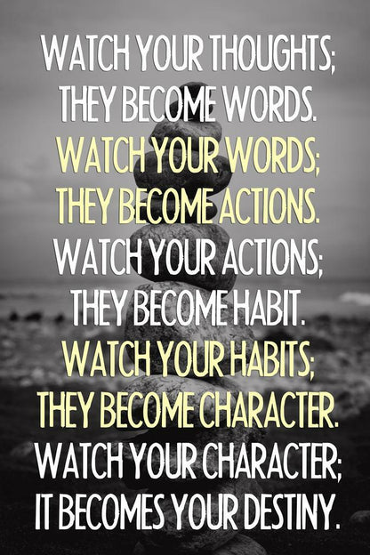 Watch Your Thoughts | Buddha Motivational Quote Poster