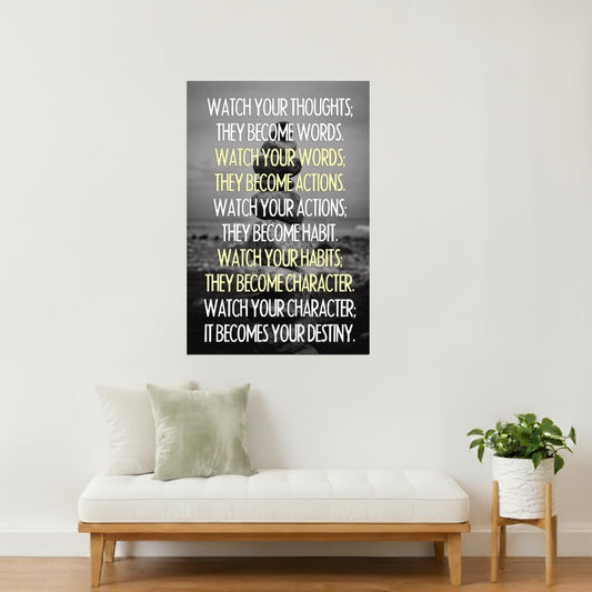 Watch Your Thoughts | Buddha Motivational Quote Poster