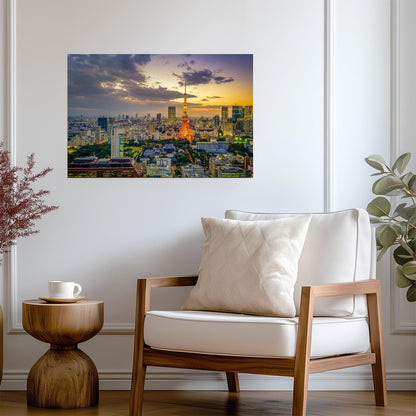 Tokyo Skyline at Sunset | Cityscape Photography Print | Japan Travel Poster