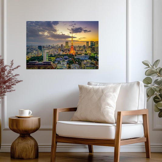 Tokyo Skyline at Sunset | Cityscape Photography Print | Japan Travel Poster